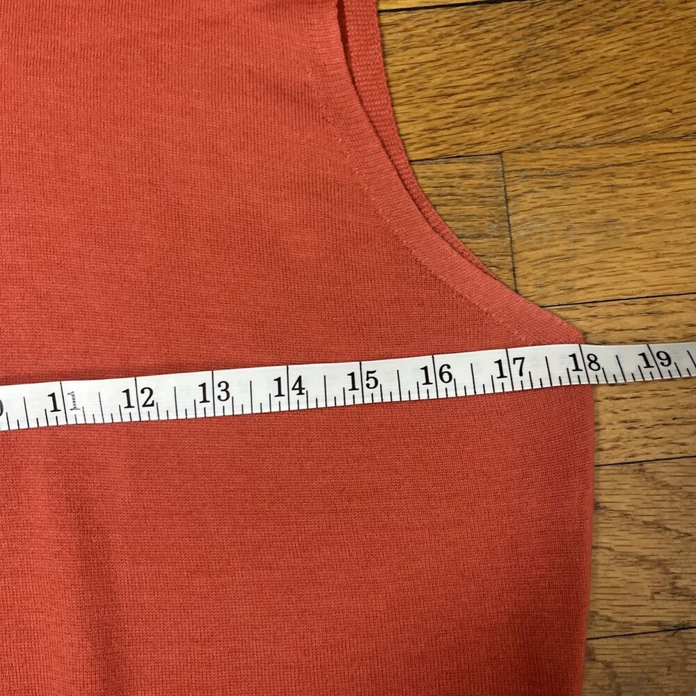 Doncaster Womens Size Large 100% Wool Orange Mock Neck Sleeveless Sweater - Picture 7 of 9